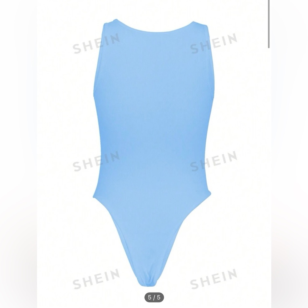 SHEIN Essnce Ladies' Solid Color Fashionable Vacation & Travel Outfits Bodysuit